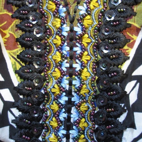 NWT Anthropologie Bhanuni by Jyoti Forest Fern in Sky Patterned Maxi Dress 12 - Picture 7 of 8